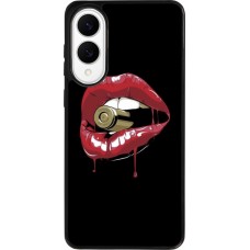 Samsung Galaxy S25 Edge Case Hülle - Silikon schwarz Lips bullet