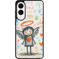 Samsung Galaxy S25 Edge Case Hülle - Silikon schwarz Little Angel Sketch Love
