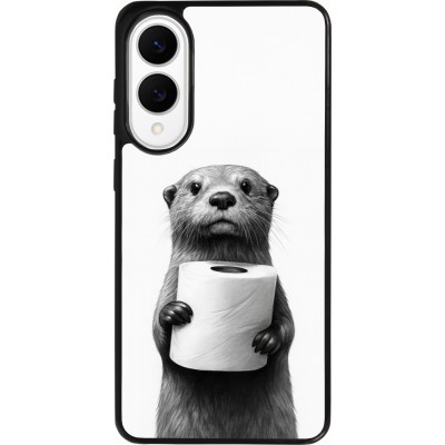 Samsung Galaxy S25 Edge Case Hülle - Silikon schwarz Otter Toilettenpapier