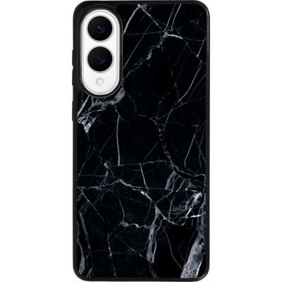 Samsung Galaxy S25 Edge Case Hülle - Silikon schwarz Marble Black 01