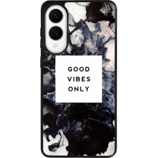Samsung Galaxy S25 Edge Case Hülle - Silikon schwarz Marble Good Vibes Only