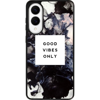 Samsung Galaxy S25 Edge Case Hülle - Silikon schwarz Marble Good Vibes Only