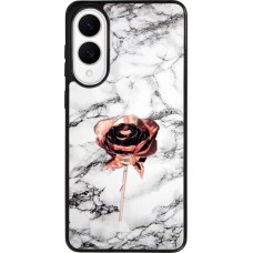 Samsung Galaxy S25 Edge Case Hülle - Silikon schwarz Marble Rose Gold