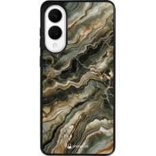 Samsung Galaxy S25 Edge Case Hülle - Silikon schwarz Oliv Marmor
