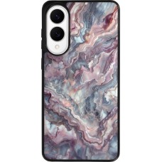 Samsung Galaxy S25 Edge Case Hülle - Silikon schwarz Violetter silberner Marmor