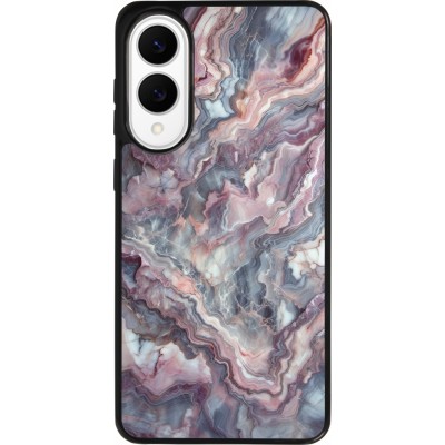 Samsung Galaxy S25 Edge Case Hülle - Silikon schwarz Violetter silberner Marmor