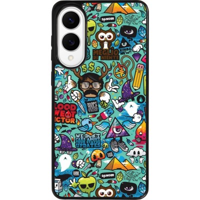 Samsung Galaxy S25 Edge Case Hülle - Silikon schwarz Mixed Cartoons Turquoise