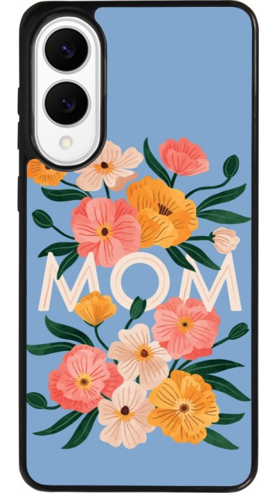 Coque Samsung Galaxy S25 Edge - Silicone rigide noir Mom 2026 Flowers