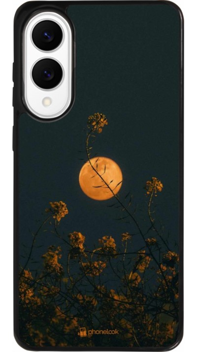 Samsung Galaxy S25 Edge Case Hülle - Silikon schwarz Moon Flowers