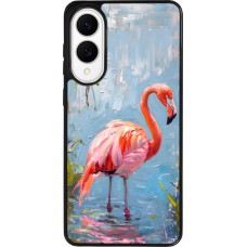 Samsung Galaxy S25 Edge Case Hülle - Silikon schwarz Paint Flamingo