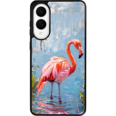 Samsung Galaxy S25 Edge Case Hülle - Silikon schwarz Paint Flamingo