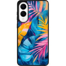 Samsung Galaxy S25 Edge Case Hülle - Silikon schwarz Palms Blue