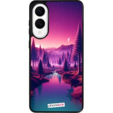 Samsung Galaxy S25 Edge Case Hülle - Silikon schwarz Lila-rosa Landschaft
