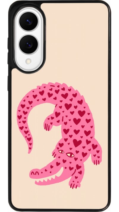 Samsung Galaxy S25 Edge Case Hülle - Silikon schwarz Pink crocodile 2026