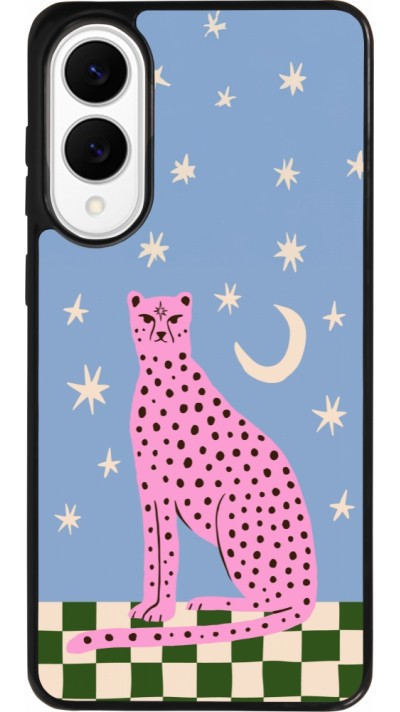 Samsung Galaxy S25 Edge Case Hülle - Silikon schwarz Pink leopard with stars 2026