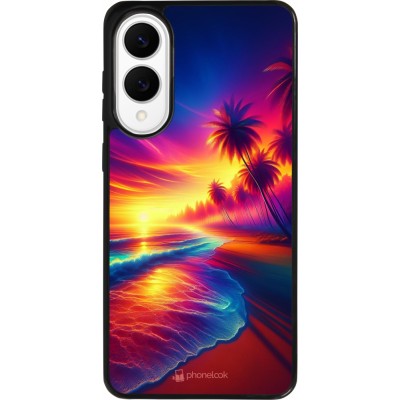 Samsung Galaxy S25 Edge Case Hülle - Silikon schwarz Strand Sonnenuntergang auffällig