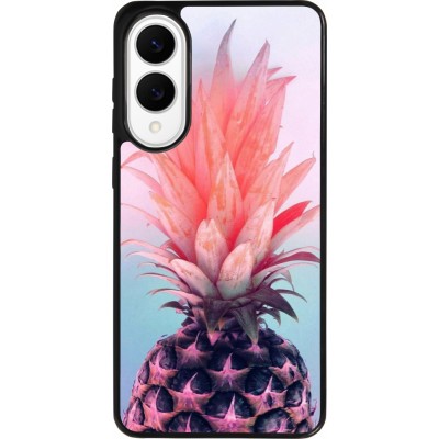 Samsung Galaxy S25 Edge Case Hülle - Silikon schwarz Purple Pink Pineapple