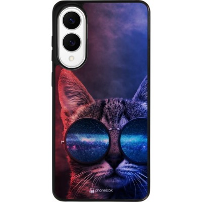 Samsung Galaxy S25 Edge Case Hülle - Silikon schwarz Red Blue Cat Glasses