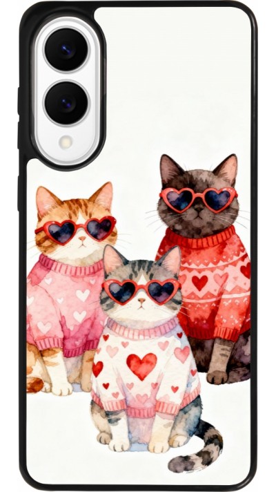 Coque Samsung Galaxy S25 Edge - Silicone rigide noir Saint Valentines Day 26 Cat Love