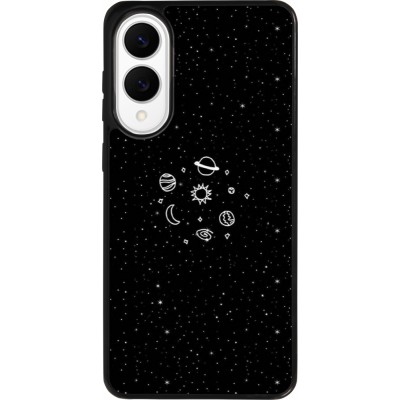 Samsung Galaxy S25 Edge Case Hülle - Silikon schwarz Space Doodle