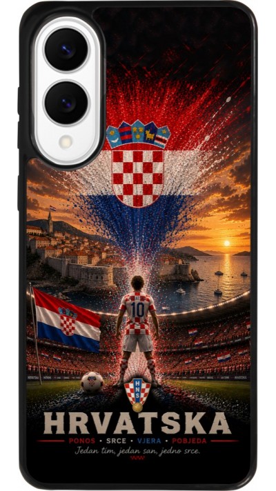 Samsung Galaxy S25 Edge Case Hülle - Silikon schwarz Fussball Kroatien splash 2026