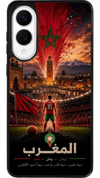 Samsung Galaxy S25 Edge Case Hülle - Silikon schwarz Fussball Marokko splash 2026