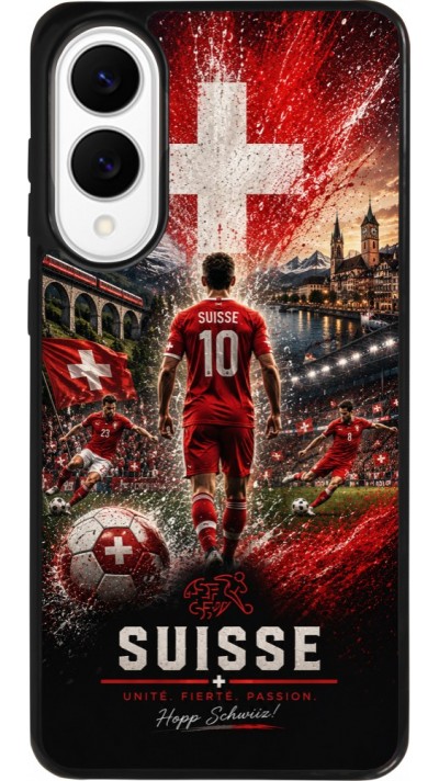 Samsung Galaxy S25 Edge Case Hülle - Silikon schwarz Fussball Suisse splash 2026