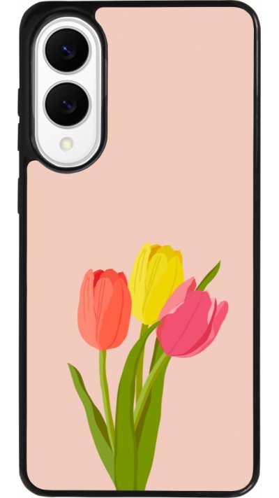 Samsung Galaxy S25 Edge Case Hülle - Silikon schwarz Spring 23 tulip trio