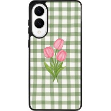 Samsung Galaxy S25 Edge Case Hülle - Silikon schwarz Green vichy tulips Spring 2026