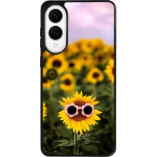 Samsung Galaxy S25 Edge Case Hülle - Silikon schwarz Sunflower with glasses Spring 2026
