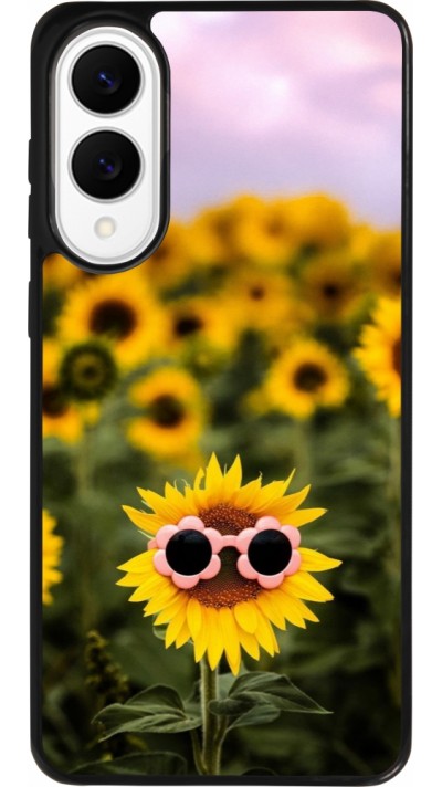 Samsung Galaxy S25 Edge Case Hülle - Silikon schwarz Sunflower with glasses Spring 2026