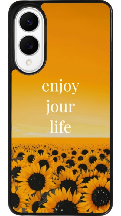 Samsung Galaxy S25 Edge Case Hülle - Silikon schwarz Summer 2025 Enjoy your life