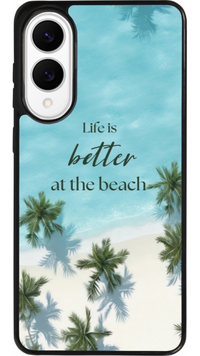 Samsung Galaxy S25 Edge Case Hülle - Silikon schwarz Summer 2025 Life is better at the beach