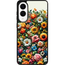 Samsung Galaxy S25 Edge Case Hülle - Silikon schwarz Sommer Blumenmuster