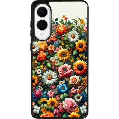 Samsung Galaxy S25 Edge Case Hülle - Silikon schwarz Sommer Blumenmuster