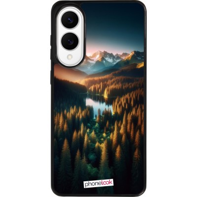 Samsung Galaxy S25 Edge Case Hülle - Silikon schwarz Sonnenuntergang Waldsee