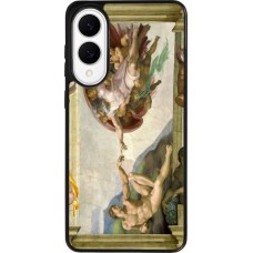Samsung Galaxy S25 Edge Case Hülle - Silikon schwarz Kunstbild - Die Erschaffung Adams - Michelangelo