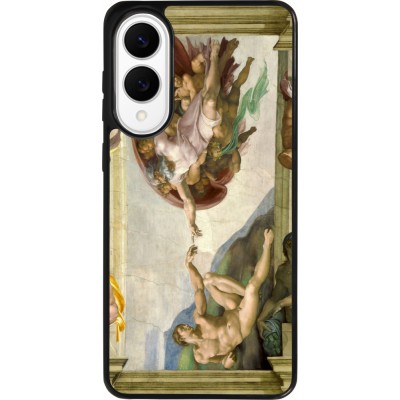 Samsung Galaxy S25 Edge Case Hülle - Silikon schwarz Kunstbild - Die Erschaffung Adams - Michelangelo
