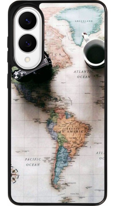 Samsung Galaxy S25 Edge Case Hülle - Silikon schwarz Travel 01