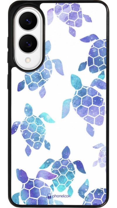Samsung Galaxy S25 Edge Case Hülle - Silikon schwarz Turtles pattern watercolor