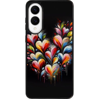 Samsung Galaxy S25 Edge Case Hülle - Silikon schwarz Valentin 2024 Schwarzes Herz Abstrakt
