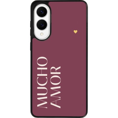 Samsung Galaxy S25 Edge Case Hülle - Silikon schwarz Valentine 2024 mucho amor rosado