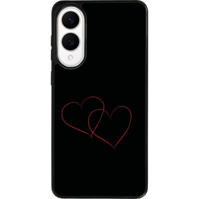 Samsung Galaxy S25 Edge Case Hülle - Silikon schwarz Valentine 2023 attached heart