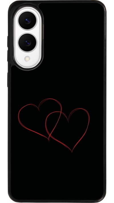 Samsung Galaxy S25 Edge Case Hülle - Silikon schwarz Valentine 2023 attached heart