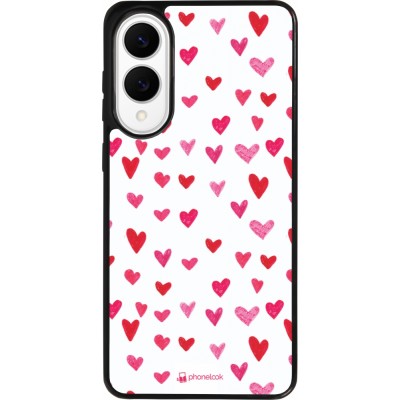 Samsung Galaxy S25 Edge Case Hülle - Silikon schwarz Valentine 2022 Many pink hearts