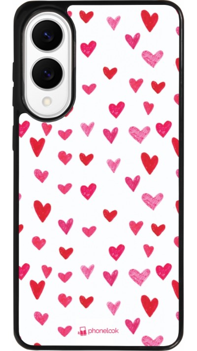 Samsung Galaxy S25 Edge Case Hülle - Silikon schwarz Valentine 2022 Many pink hearts