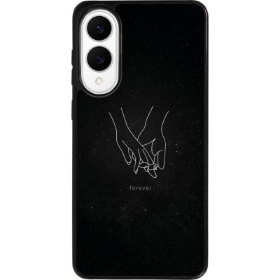 Samsung Galaxy S25 Edge Case Hülle - Silikon schwarz Valentine 2023 hands forever