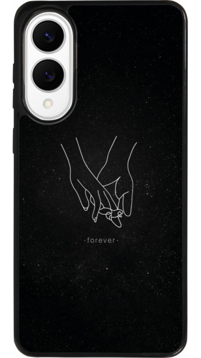 Samsung Galaxy S25 Edge Case Hülle - Silikon schwarz Valentine 2023 hands forever