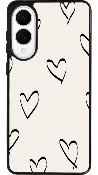 Samsung Galaxy S25 Edge Case Hülle - Silikon schwarz Valentine 2023 minimalist hearts