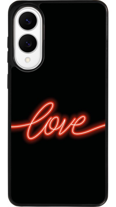 Samsung Galaxy S25 Edge Case Hülle - Silikon schwarz Valentine 2023 neon love Samsung Galaxy S25 Edge Case Hülle - Silikon schwarz Valentine 2023 neon love